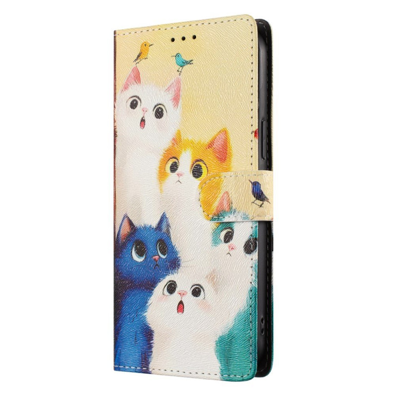Honor 600 Lite Funda Gatos de colores