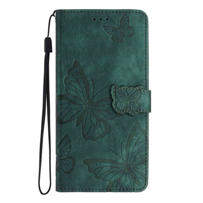 Funda Honor 600 Lite efecto ante con mariposas