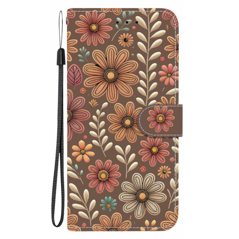 Funda Oppo A6 5G / A6X 5G / 4G Flores Marrón