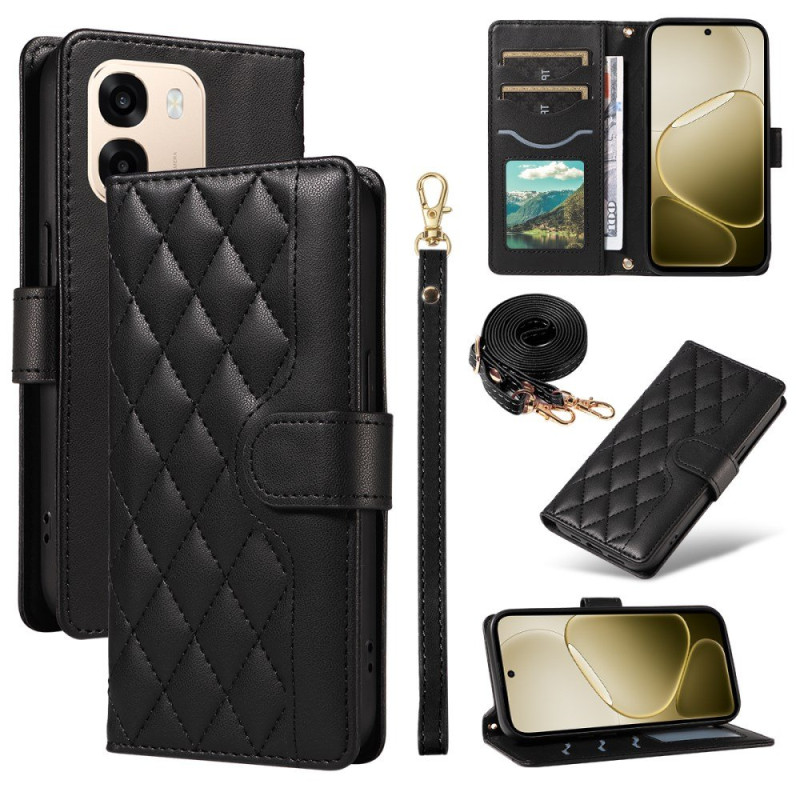 Oppo A6 5G / A6X 5G / 4G Funda acolchada con cordón y colgante para el hombro