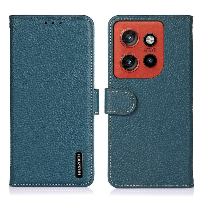 Funda de piel genuina para Motorola Edge 60 Neo / 50 Neo KHAZNEH