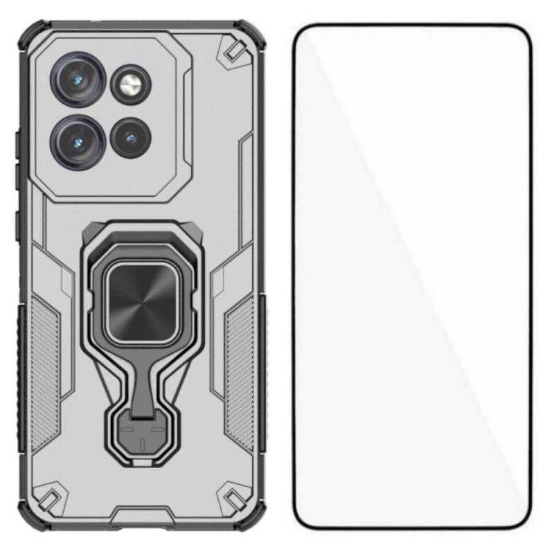 Motorola Edge 60 Neo / 50 Neo Anillo Funda rígida con protector de pantalla