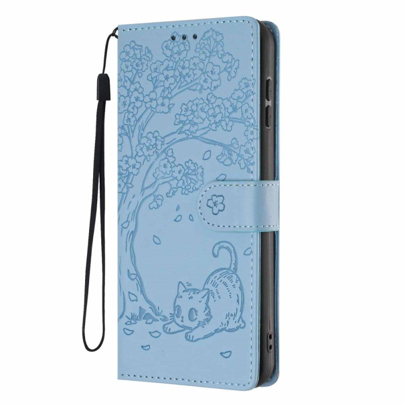 Funda Motorola Edge 70 Gato y Árbol con Cordón