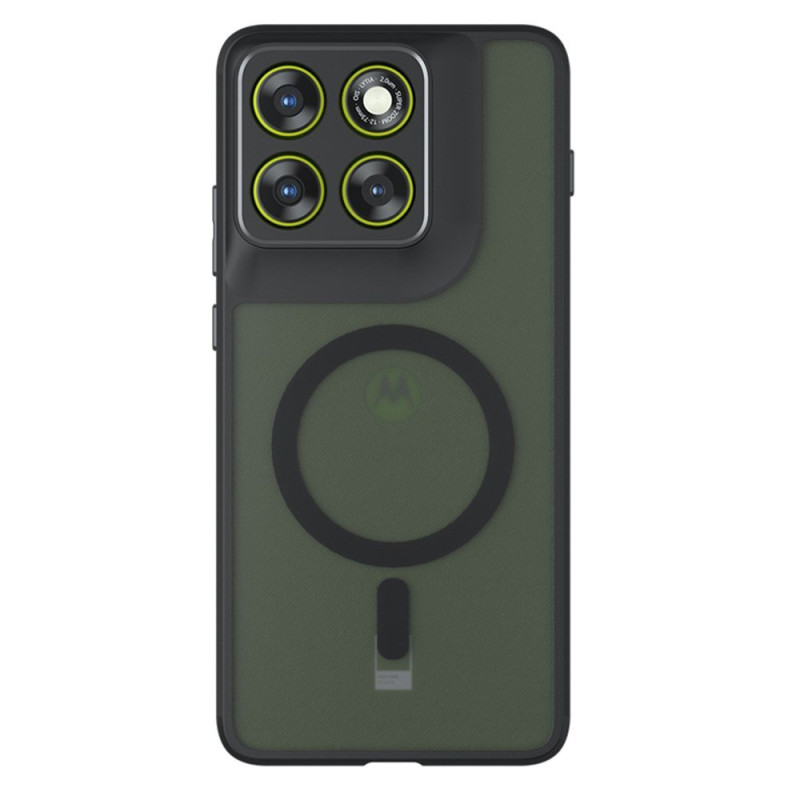 Motorola Edge 70 Funda Magnética Transparente Negro Mate Anti-Impresiones