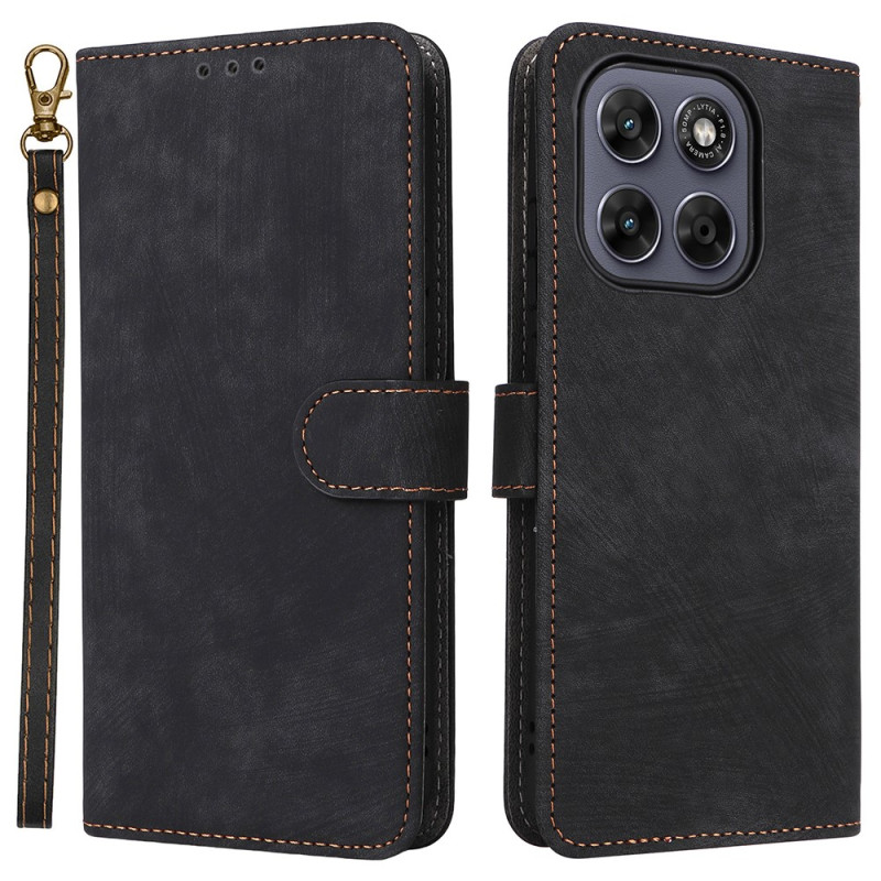 Funda Moto G77 / G67 efecto ante con colgante