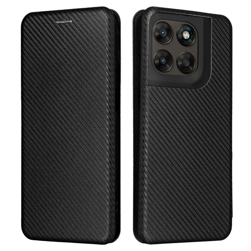 Flip Cover Moto G77 / G67 Fibra de Carbono