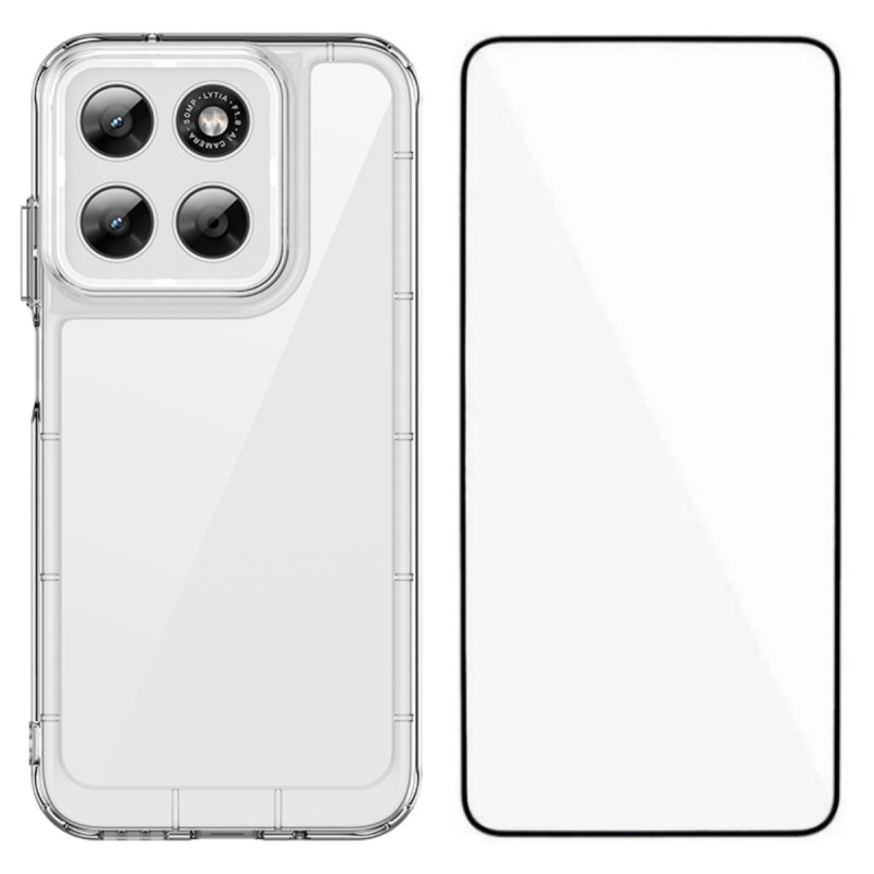 Moto G77 / G67 Funda transparente con protector de pantalla