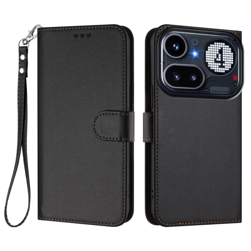 Funda para teléfono Nothing (4a) Pro efecto piel lisa con colgante