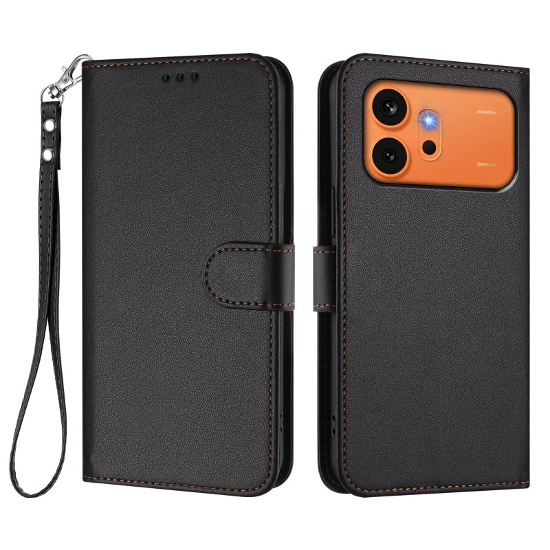 Honor 600 / 600 Pro Funda efecto piel con colgante