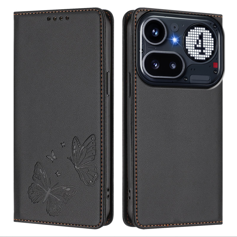 Flip Cover Nothing Phone (4a) Pro Mariposas en relieve