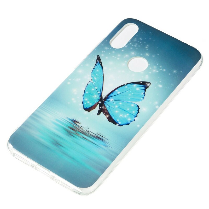Xiaomi Redmi Note 7 Butterfly Funda Azul Fluorescente