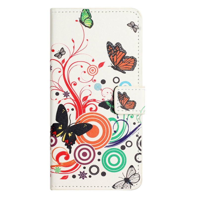 Moto Cover G67 Power / G57 Power Mariposas Sobre Fondo Blanco