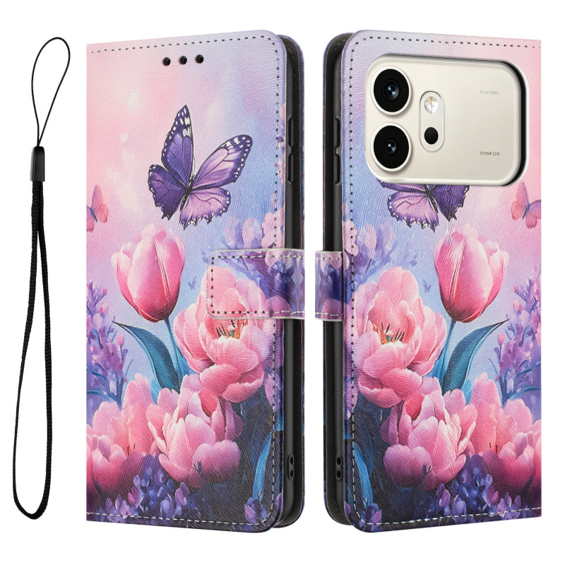 Honor 600 / 600 Pro Funda Tulipán Rosa