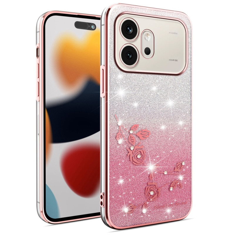 Honor 600 Funda Flor y Pedrería KADEM