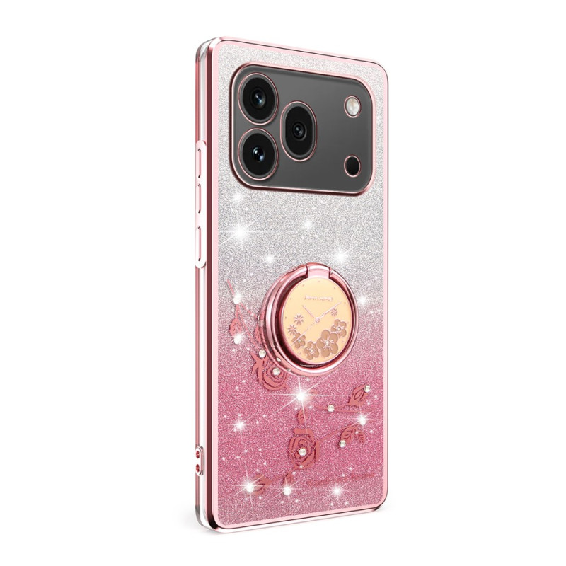 Honor 600 Pro Funda Flores y Strass KADEM Anillo Soporte