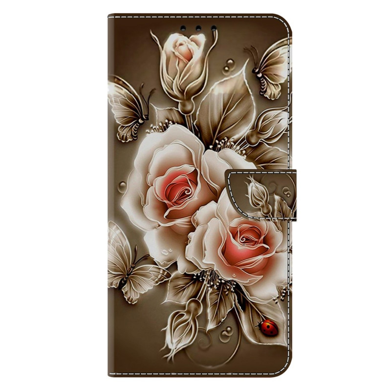 Xiaomi 17 Ultra Funda Rosas Marrones