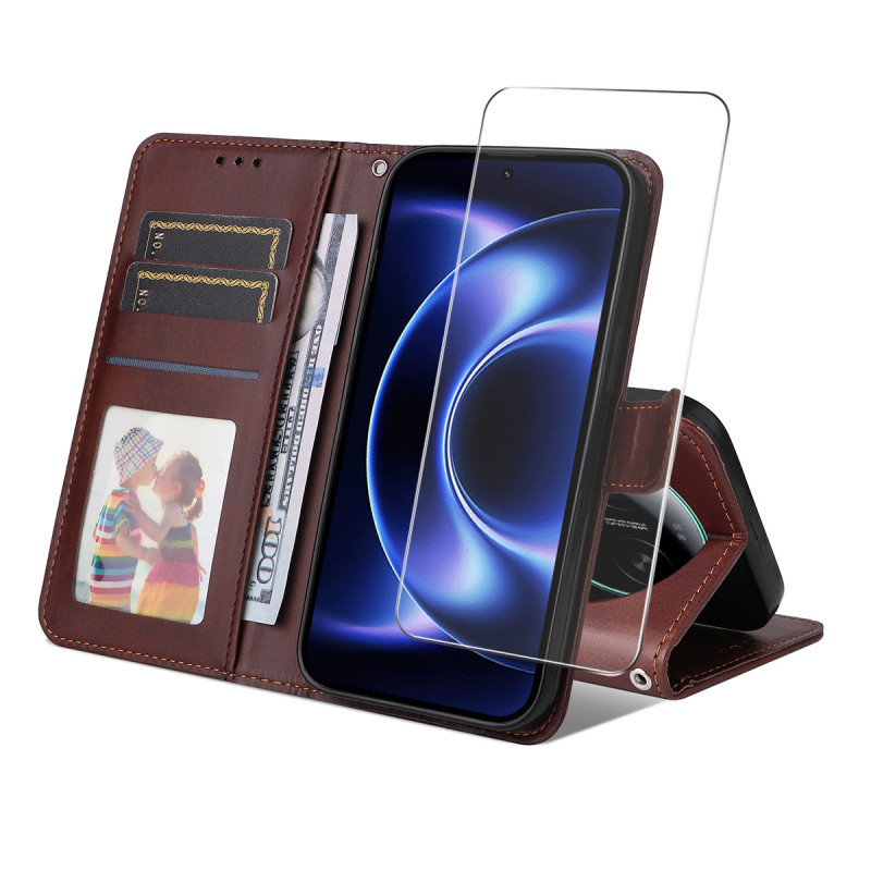 Xiaomi 17 Ultra Funda de polipiel con protector de pantalla