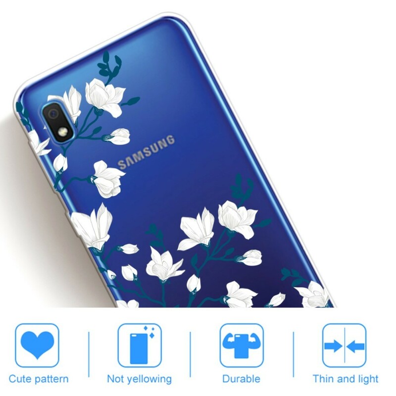 Funda Samsung Galaxy A10 Flores Blancas