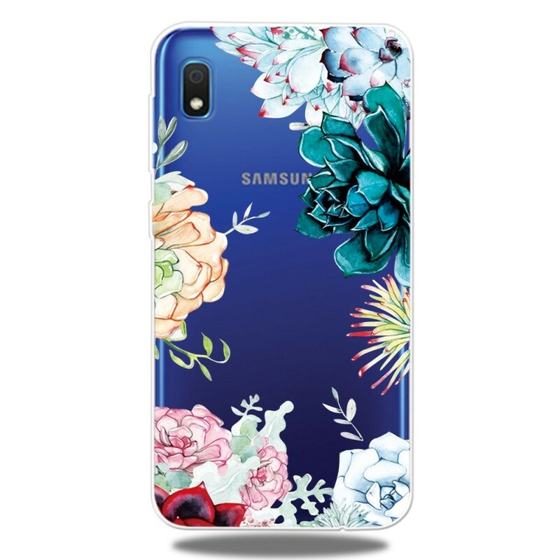 Funda de flor de acuarela transparente para Samsung Galaxy A10