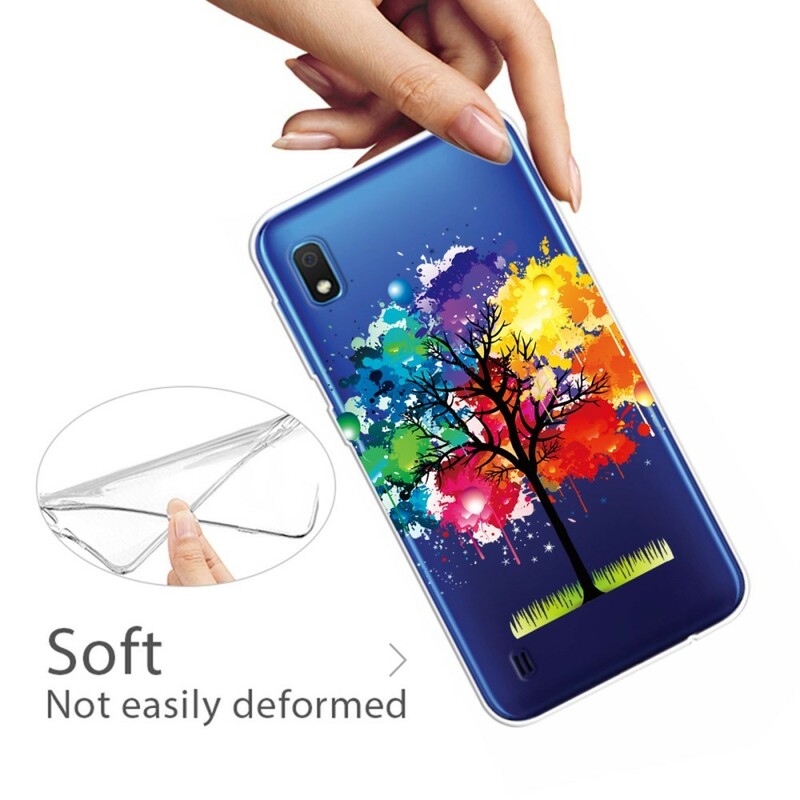 Funda de árbol de acuarela transparente para Samsung Galaxy A10