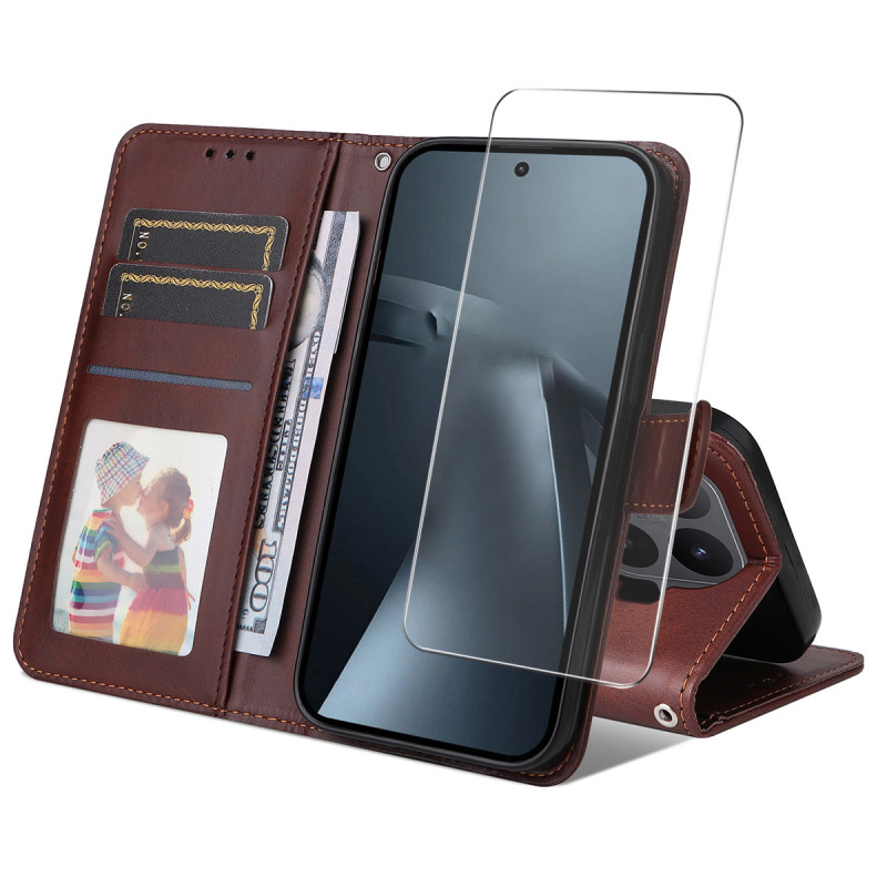 Xiaomi 17T Funda de polipiel con protector de pantalla