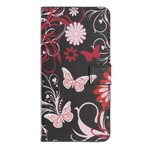 Funda de mariposas y flores para el Honor 20