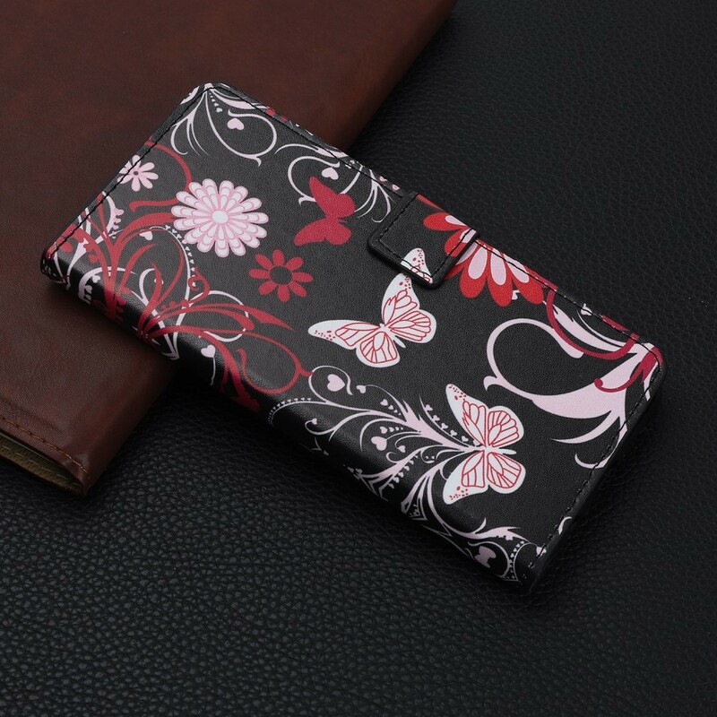 Funda de mariposas y flores para el Honor 20