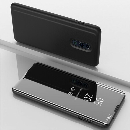 Vista de la funda del espejo Oppo Reno y de la polipiel