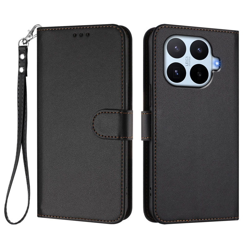 Funda Xiaomi 17T Pro de piel sintética lisa con colgante