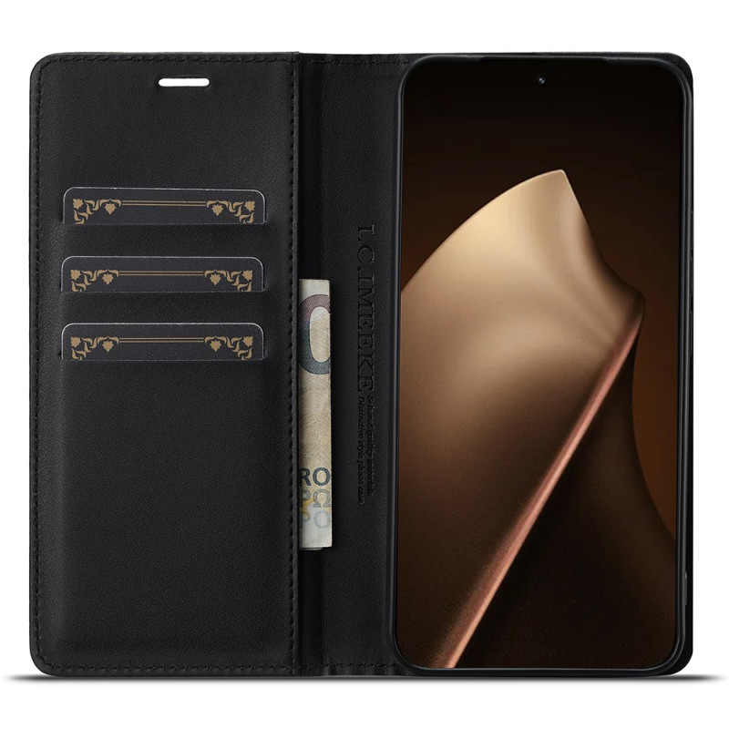 Funda tipo flip para Xiaomi 17T Pro de fibra de carbono LC.IMEEKE