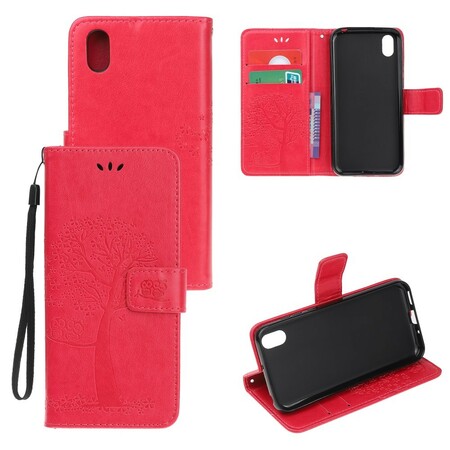 Funda Huawei Y5 2019 Árbol y búhos con colgante