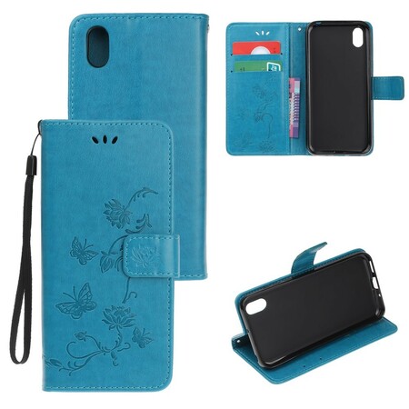 Funda Huawei Y5 2019 mariposas y flores con colgante