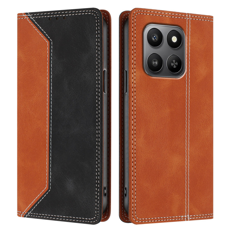 Funda tipo flip para Honor 600 Smart con efecto piel bicolor (RFID)