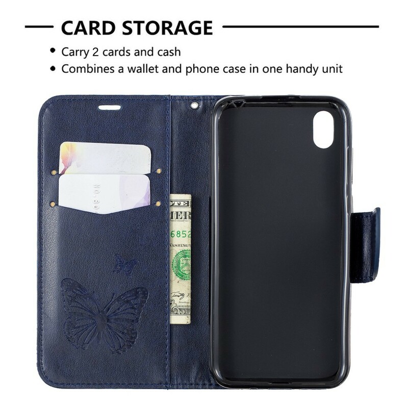 Funda Huawei P30 con mariposas y solapa oblicua