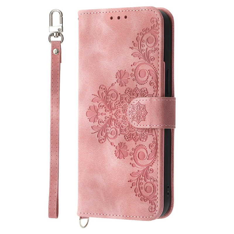 Funda para Xiaomi 17T con estampado floral, cordón y colgante para el hombro