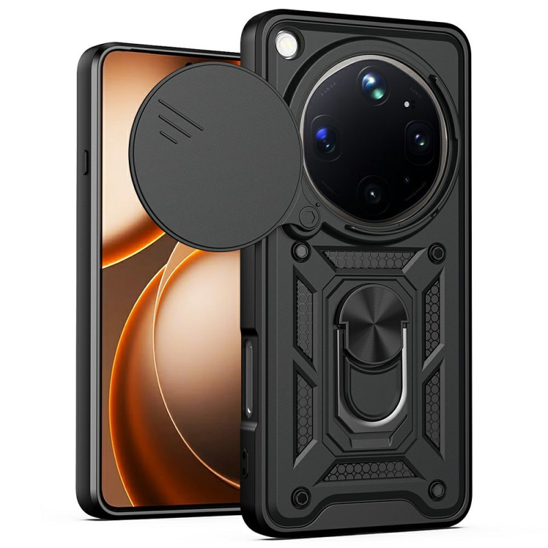 Funda para Oppo Find X9 Ultra 5G con cámara oculta deslizante y soporte giratorio