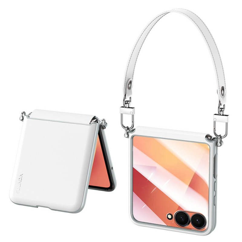 Funda para Samsung Galaxy Z Flip 8 con protección para la bisagra y colgante de mano de SULADA
