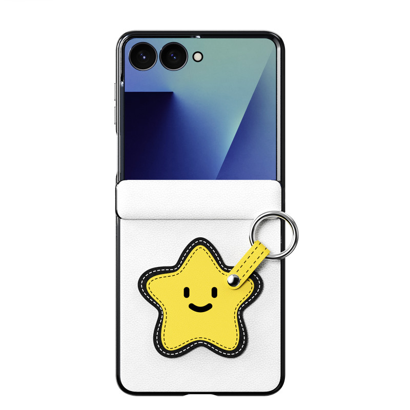 Funda para Samsung Galaxy Z Flip 8 con anillo de sujeción y colgante de estrella