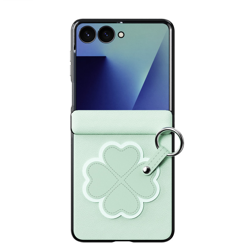 Funda para Samsung Galaxy Z Flip 8 con anillo de sujeción y colgante con diseño de flor