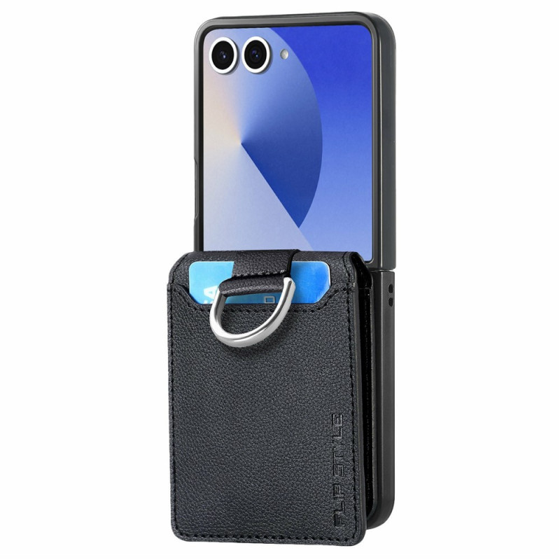 Funda para Samsung Galaxy Z Flip 8 con tarjetero, soporte y anilla de sujeción
