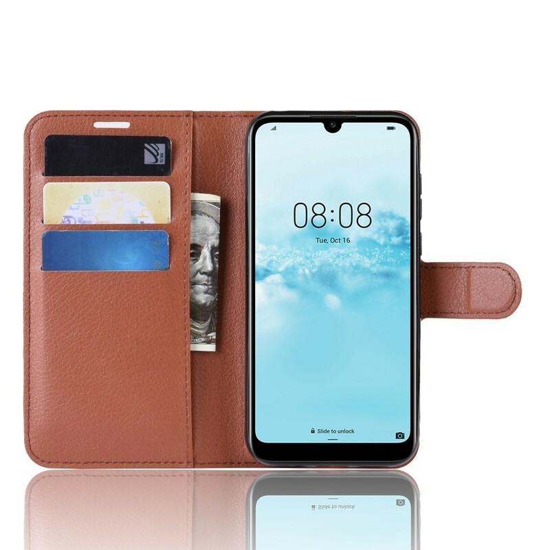 Funda de Litchi retro de Huawei Y5 2019