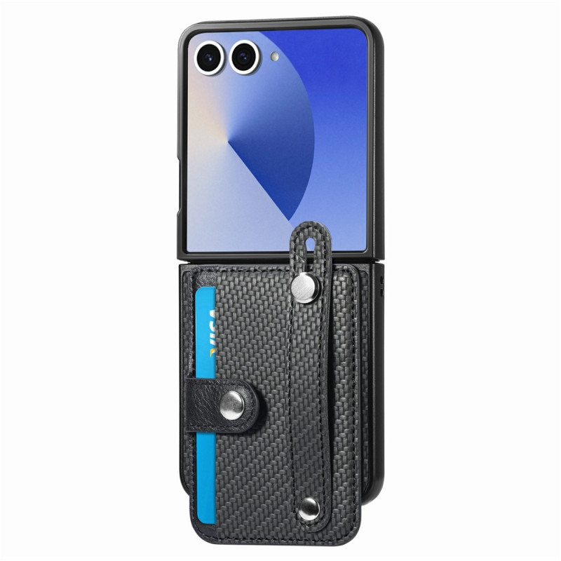 Funda para Samsung Galaxy Z Flip 8 con tarjetero y colgante de mano