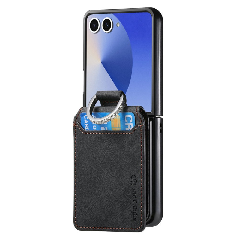 Funda para Samsung Galaxy Z Flip 8 con tarjetero y anilla con pedrería