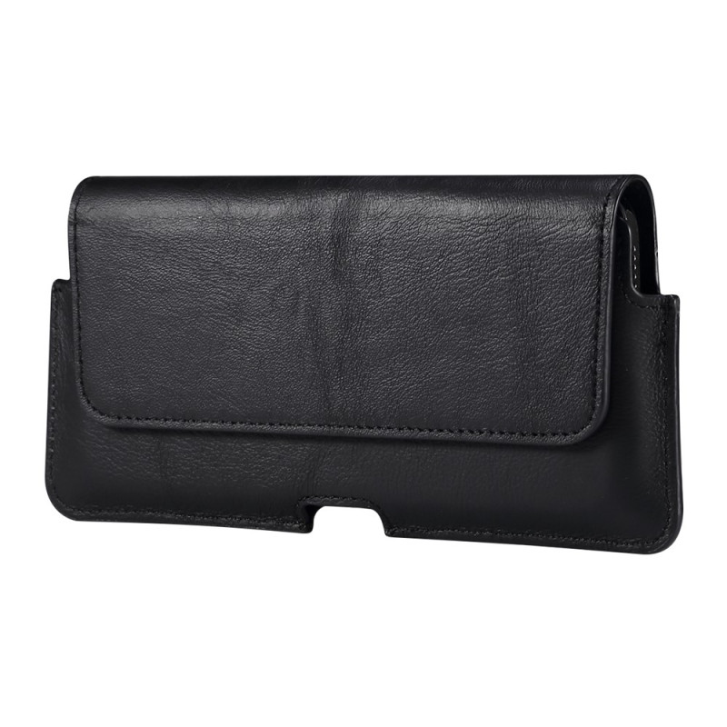 Funda de cinturón de cuero auténtico con clip para smartphone de 6,1 pulgadas