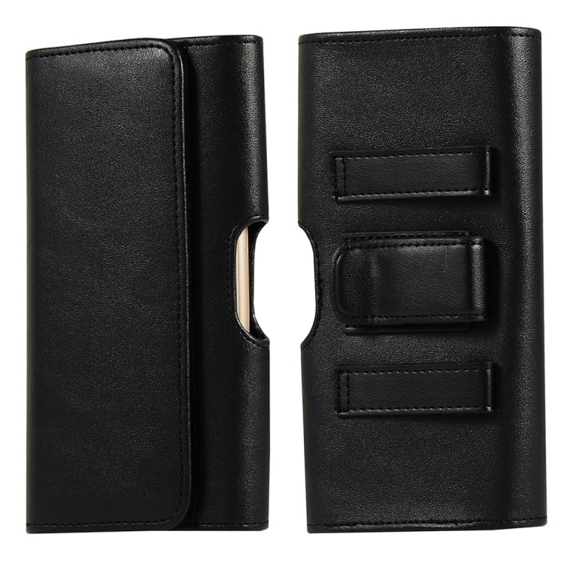 Funda horizontal de cuero PU para el cinturón con clip para smartphone universal, 16,6 × 8,6 × 2 cm