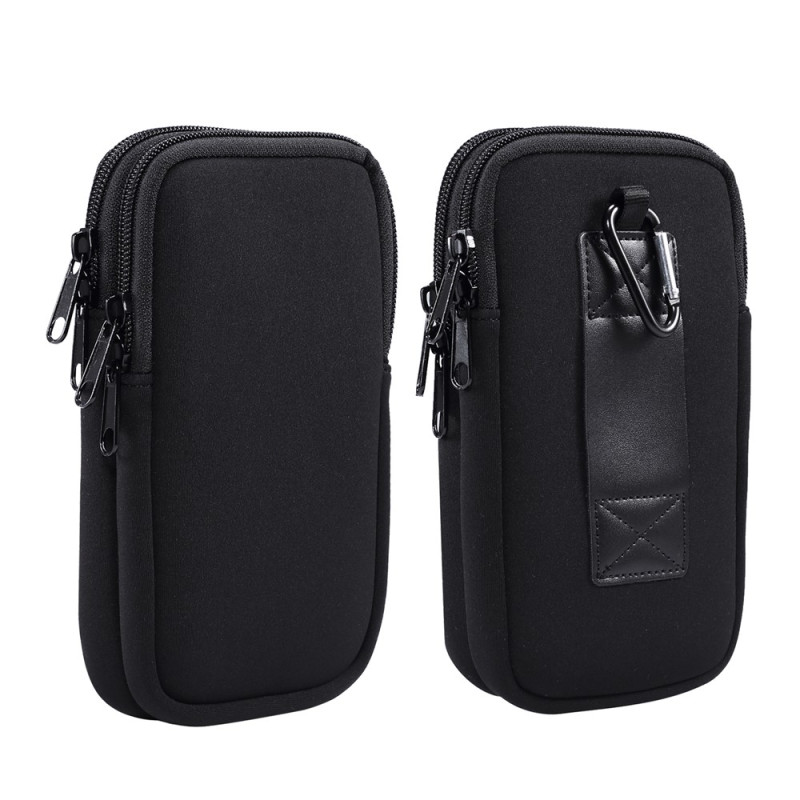 Funda universal horizontal de cuero PU para llevar en el cinturón, con clip, 15,6 × 8 × 2 cm