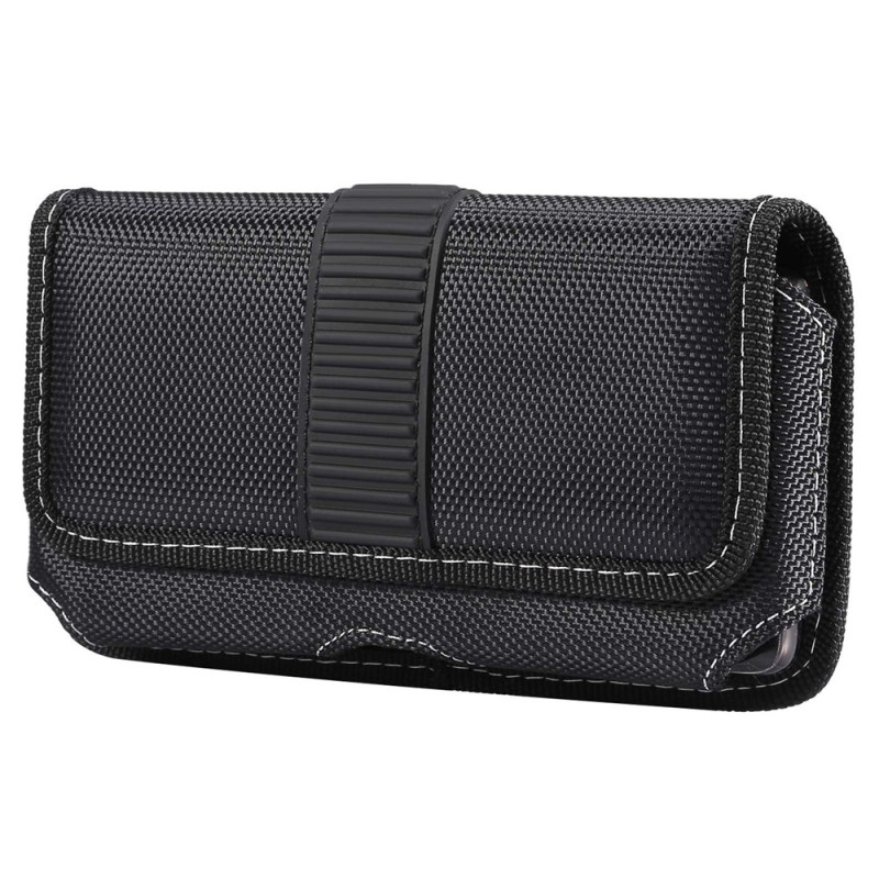 Funda de cinturón horizontal universal de tela Oxford para smartphone de 6,5 pulgadas