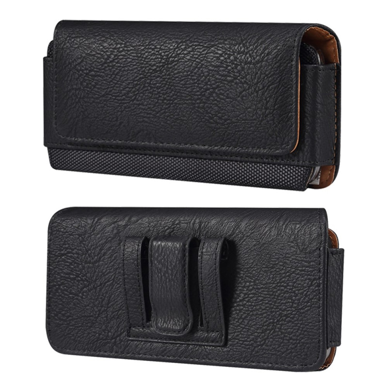 Funda horizontal para el cinturón de cuero PU con textura de cuero y nailon para smartphones de 4,7 a 5,4 pulgadas