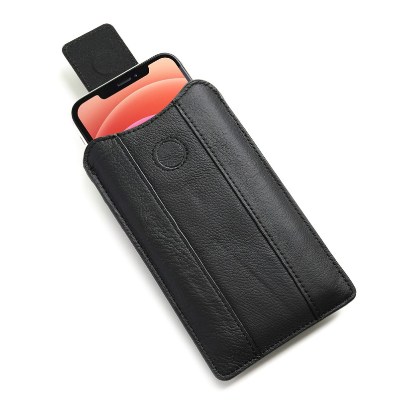 Funda de cuero ajustable para el cinturón, de uso vertical, para smartphones de 5,2 a 6,1 pulgadas