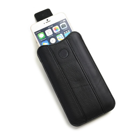 Funda vertical de cuero de...